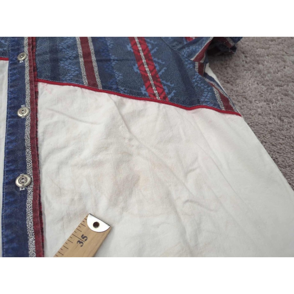 Vintage Ozark Mountain Shirt Womens 20W PLUS Aztec Colorblock Made‎ in USA - Picture 3 of 11